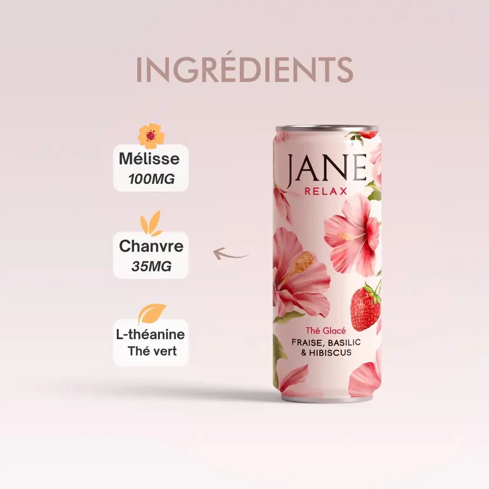 Thé Glacé Jane RELAX - FRAISE, BASILIC & HIBISCUS - Image 3
